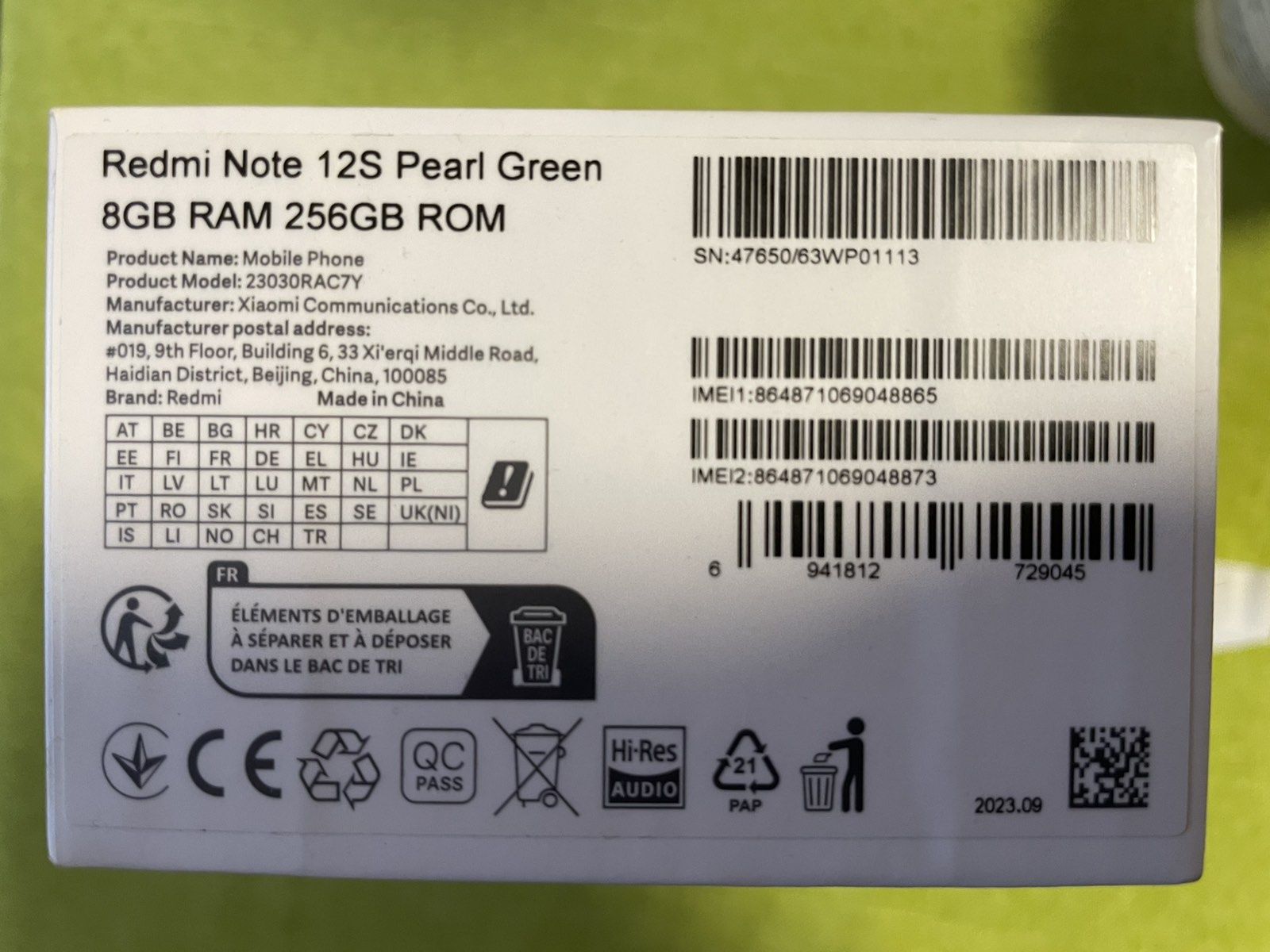 Redmi Note 12 S/ 256 GB