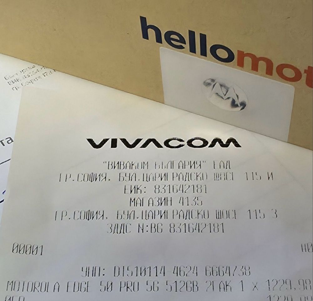 ЗАПЕЧАТАН 512GB Motorola EDGE 50 Pro Vivacom Гаранция 2027 Lavender