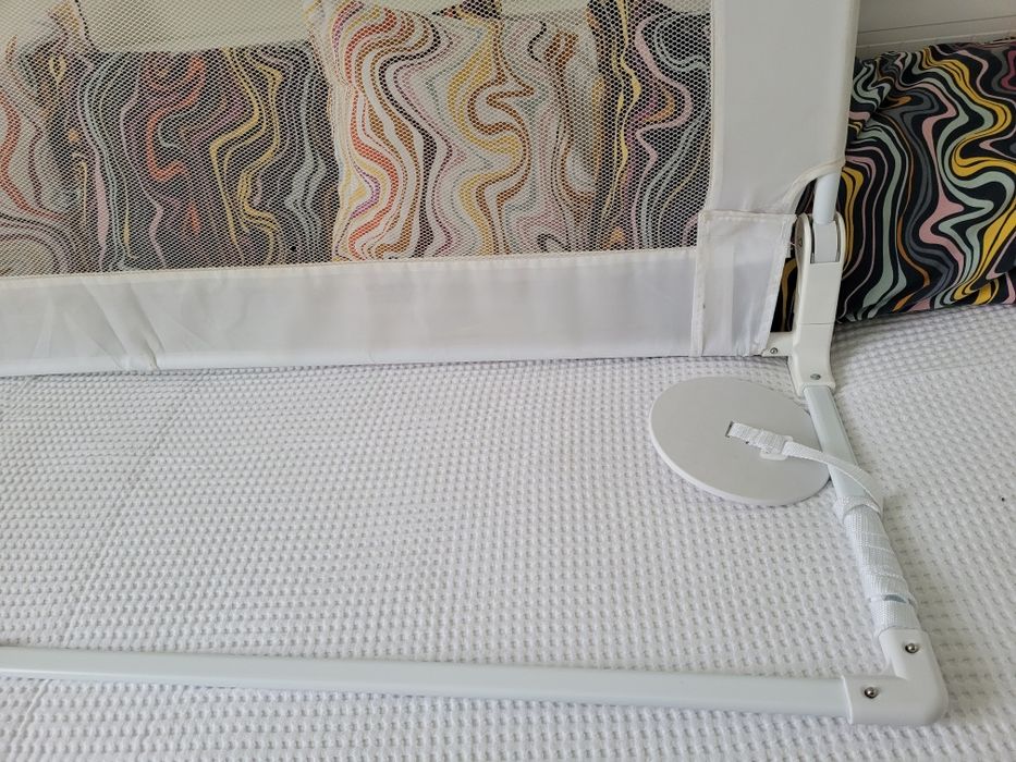 Protectie pat rabatabila pentru somiera adancita 150 cm Olmitos alb
