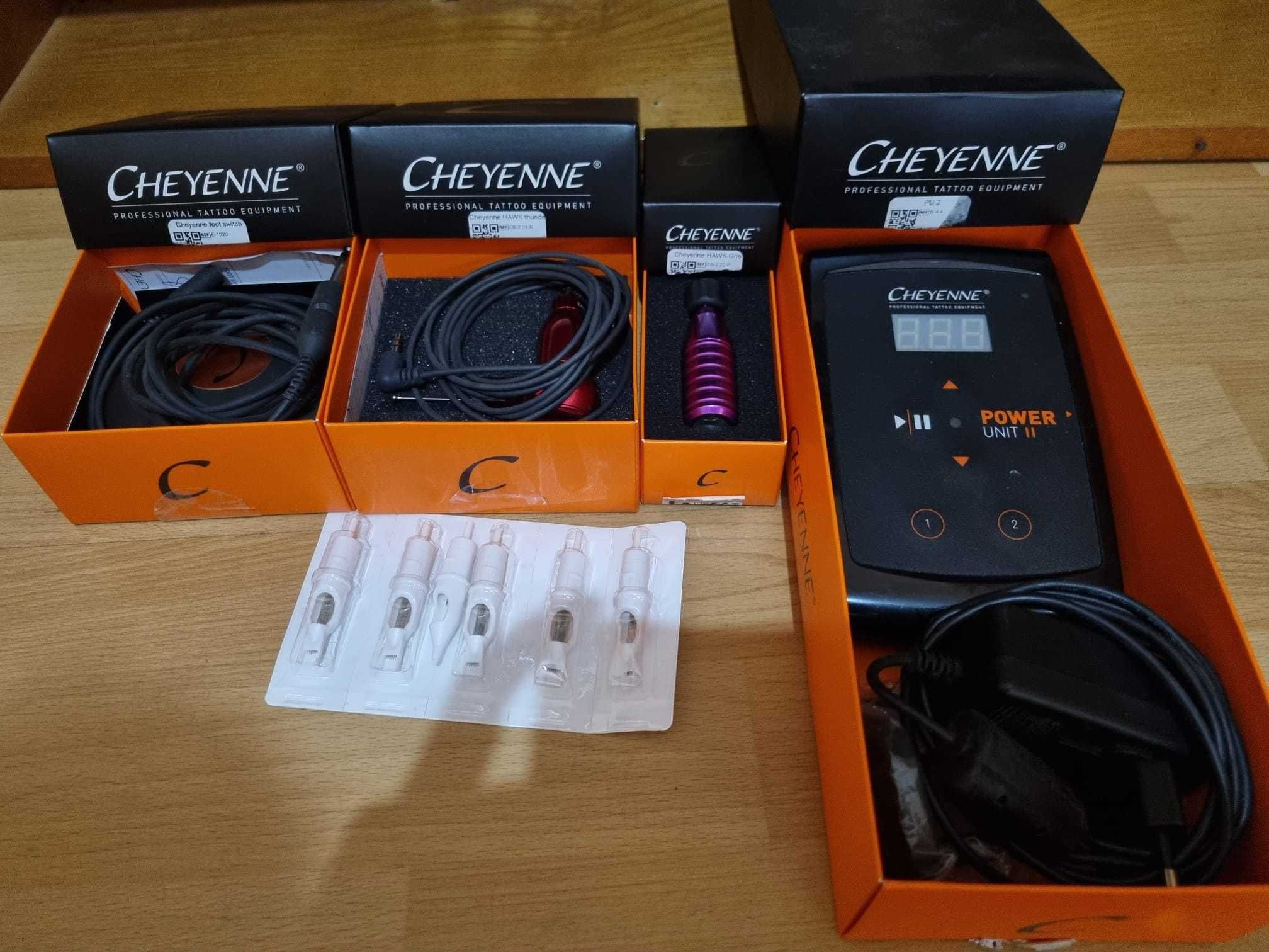Aparat de tatuaj profesional, Cheyenne Hawk Pen + P U II, cu accesorii