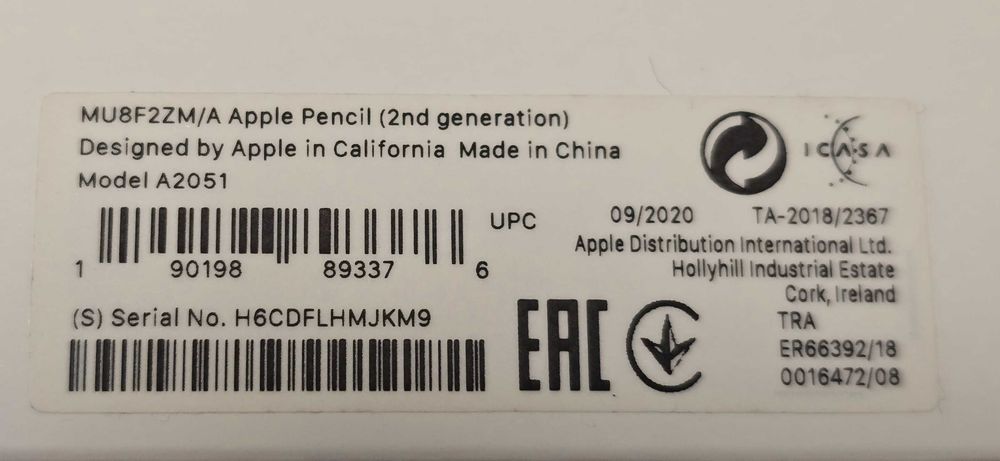 Apple Pencil 2, original, iPad Pro 12.9", 11", Mini, Air