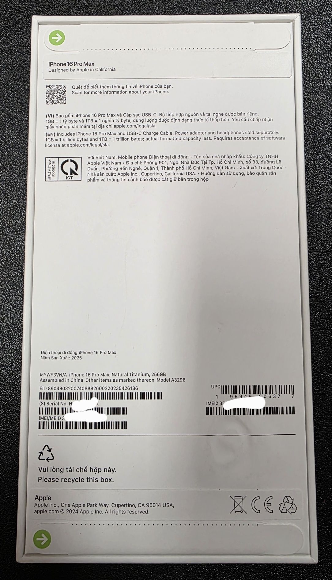 Продам Apple iPhone 16 Pro MAX 256 Natural titanium (new)