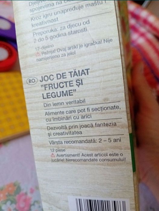 set joaca joc lemn taiat fructe legume playtive junior montessori