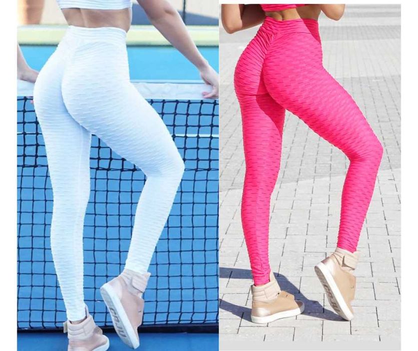 Colanți de sală texturati, cu efect de push-up