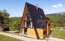CABANE A FRAME , case pe structura din lemn de vânzare