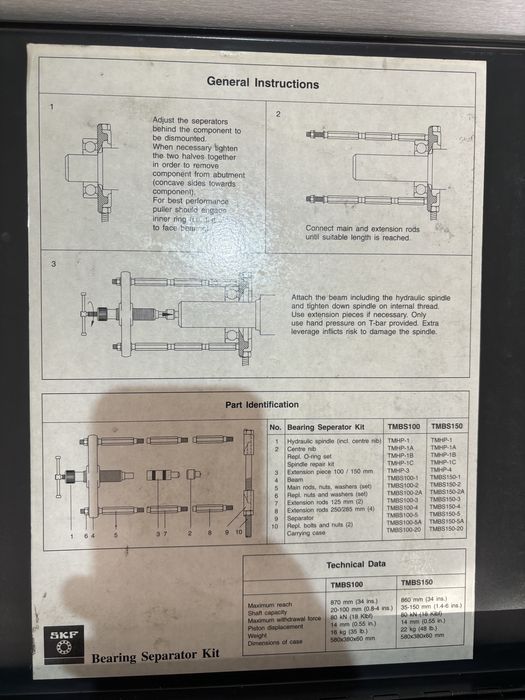 Presa rulmenti extractor skf etc facom beta bahco