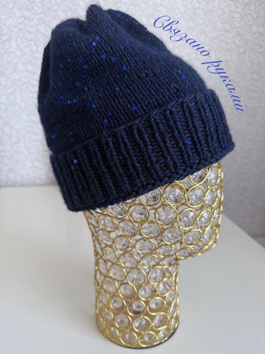 Шапка бини женская, мужская  (ручная работа)