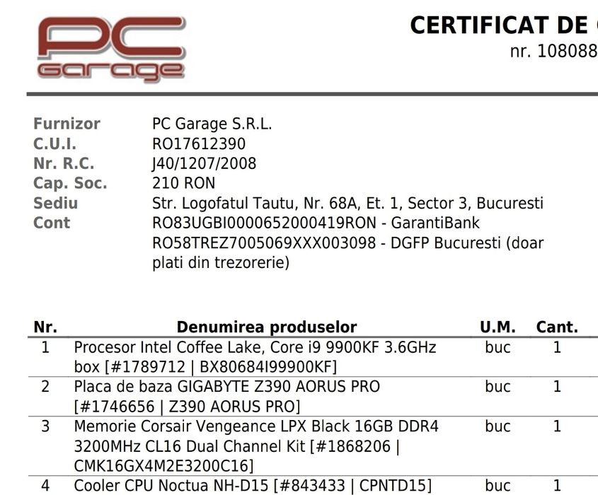 Procesor Intel i9 9900KF