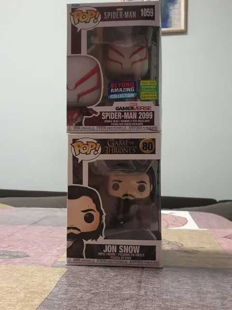 Funko Pop figures : Spider-Man 2099 and Jon Snow