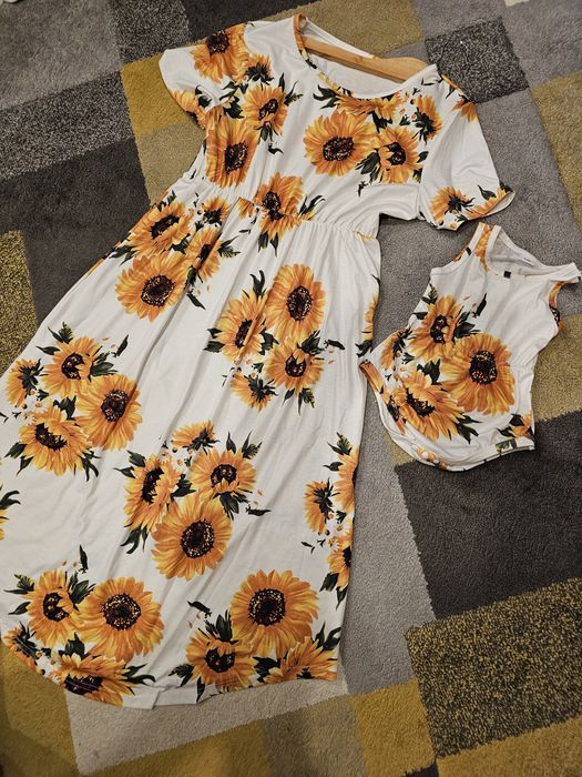 Set rochii mamă L - fiică ( 6-9 luni)