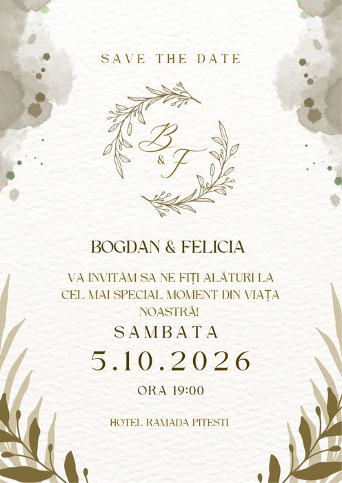 Invitatii nunta/botez,pliante,carti vizita,logo etc