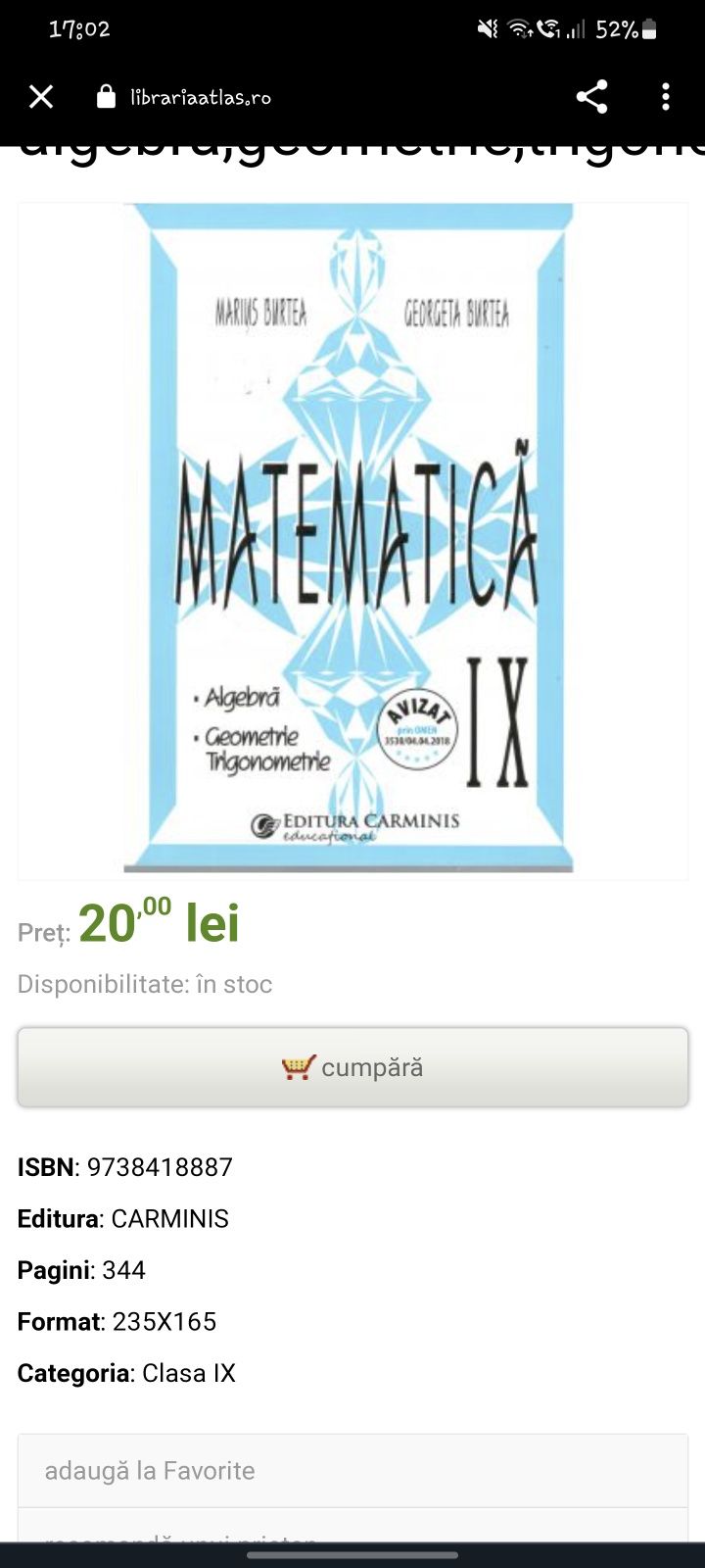 Manual matematică clasa a IX-a