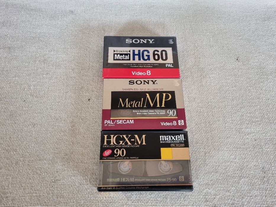 Pachet 3 Casete Video 8 mm Metal. Noi. Sigilate.