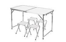 Masa plianta cu 4 scaunele 120 x 60 x 70 cm picnic si pescuit