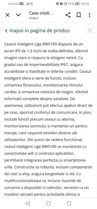 Vând ceas inteligent