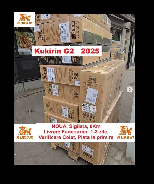 Sigilata, NOUA‼️Kukirin G2 2025‼️800W - 55km/h, Baterie 48v 15Ah