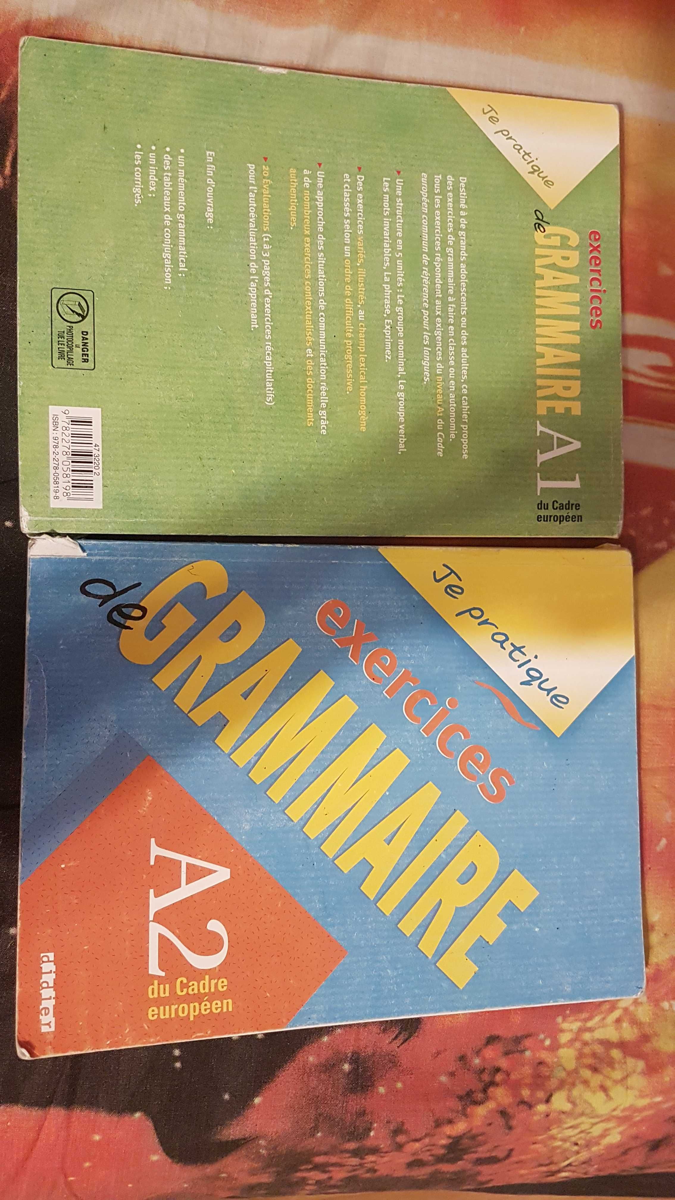 Учебни тетрадки френски език Exercise de grammaire A1 и А2