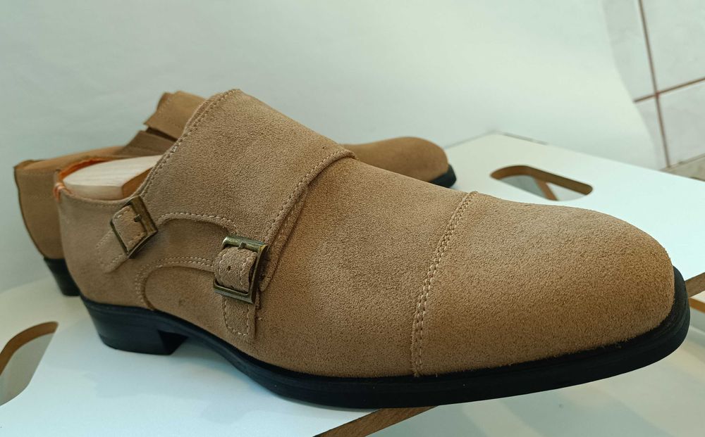 Pantofi monk 44 44.5 premium DAHLIN NOI piele naturala lucrati manual