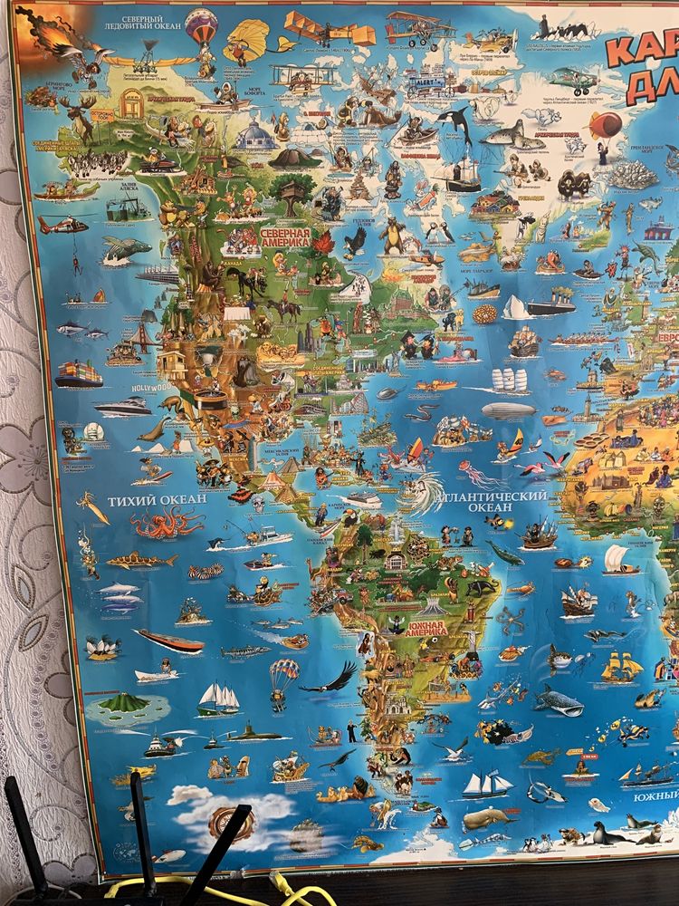 Продам настенную карту мира