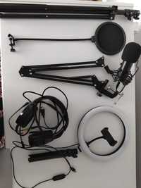 Microfon studio , lampa , lampa circulara si casti gaming