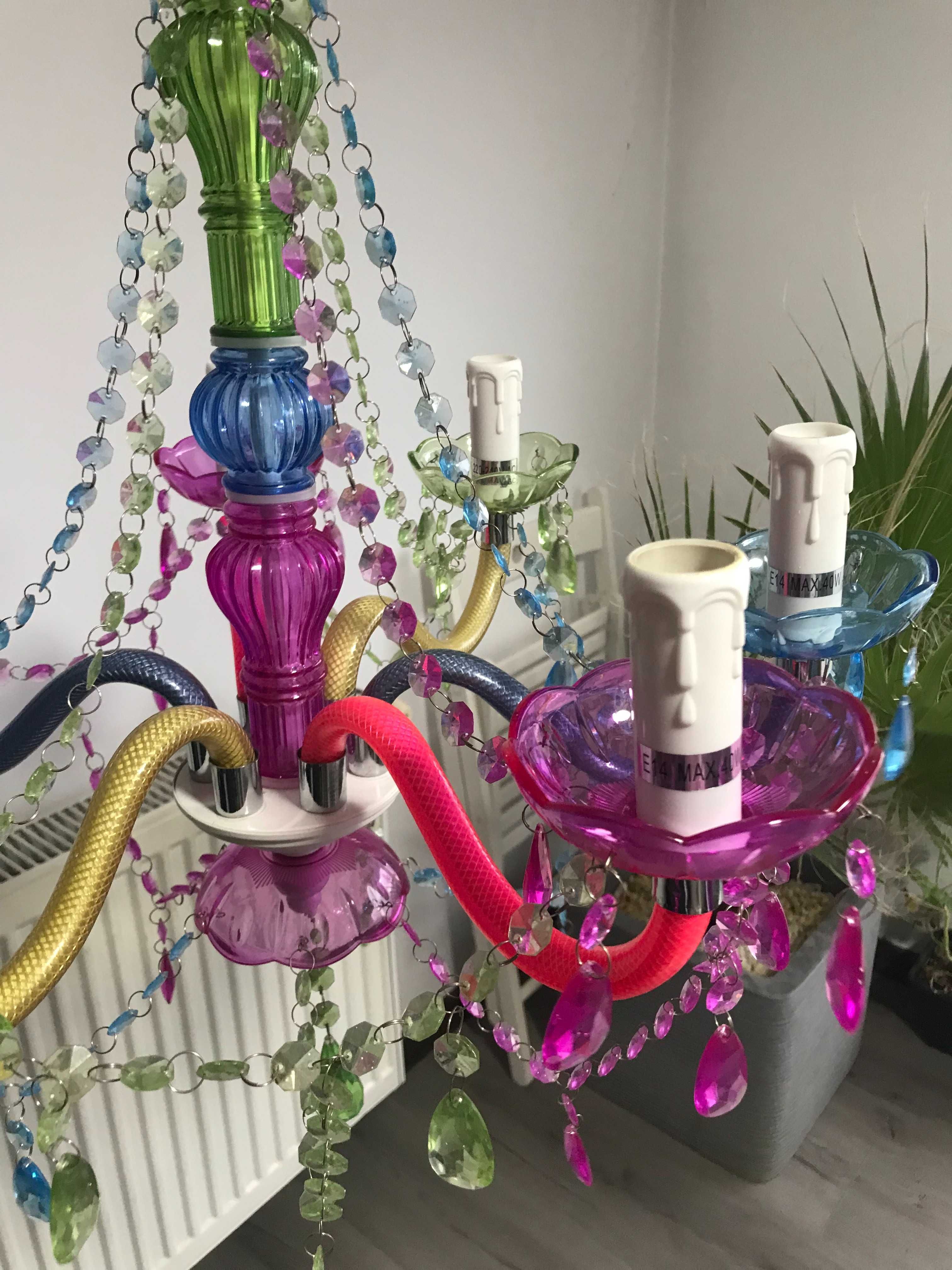 Candelabru/ lustra multicolor cu 6 brate