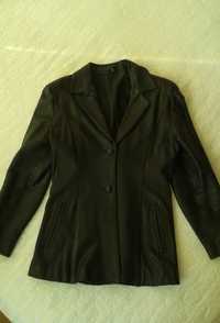 Черно сако естествена кожа, размер L
