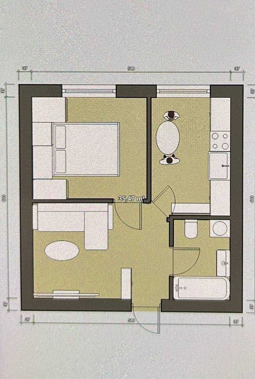 Royal House Шота Руставели 1 линия, 1в2 35м2 кадастр есть, ЕВРО ремонт