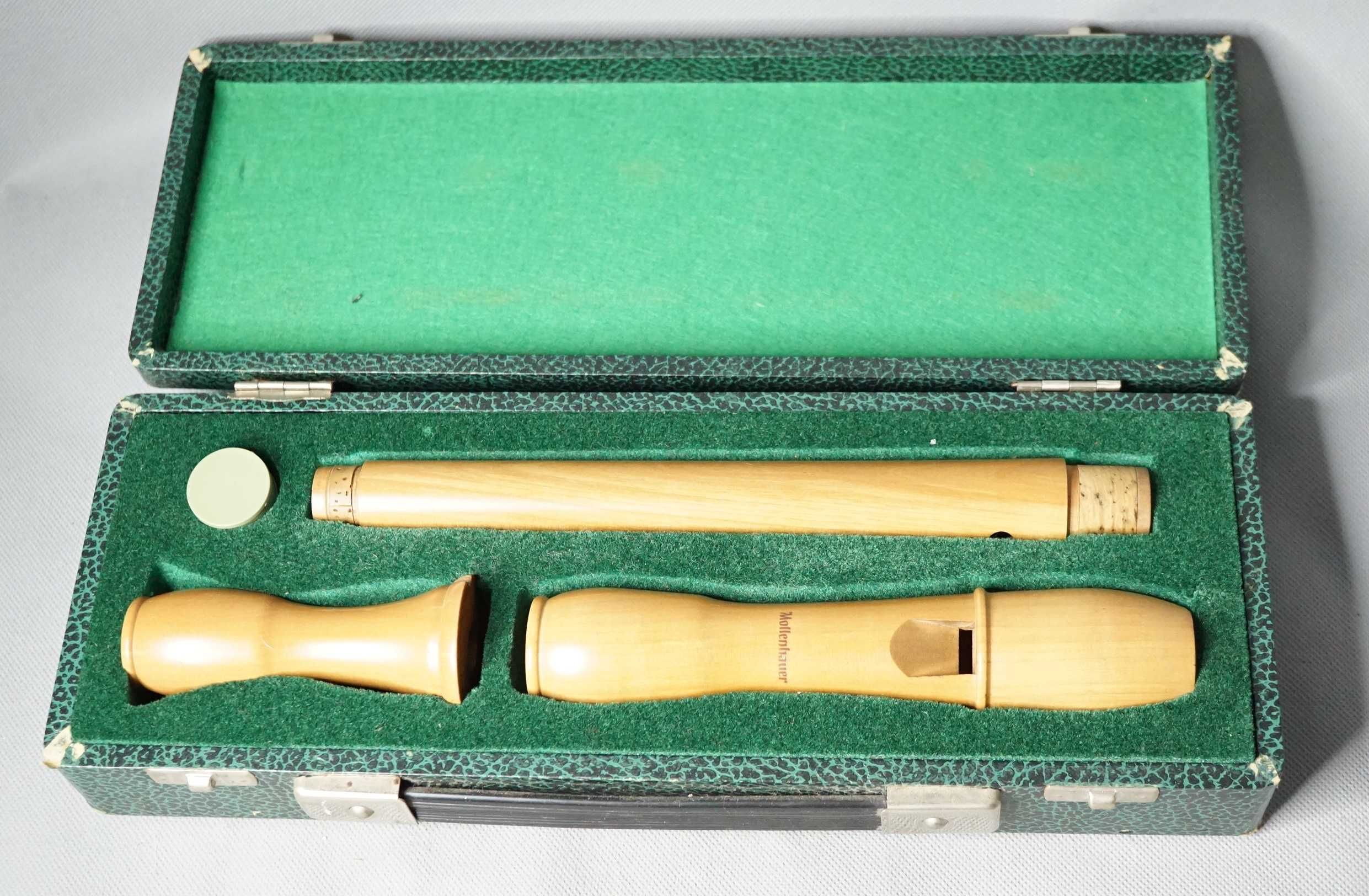 Mollenhauer Стар Немски духов музикален инструмент дървена флейта