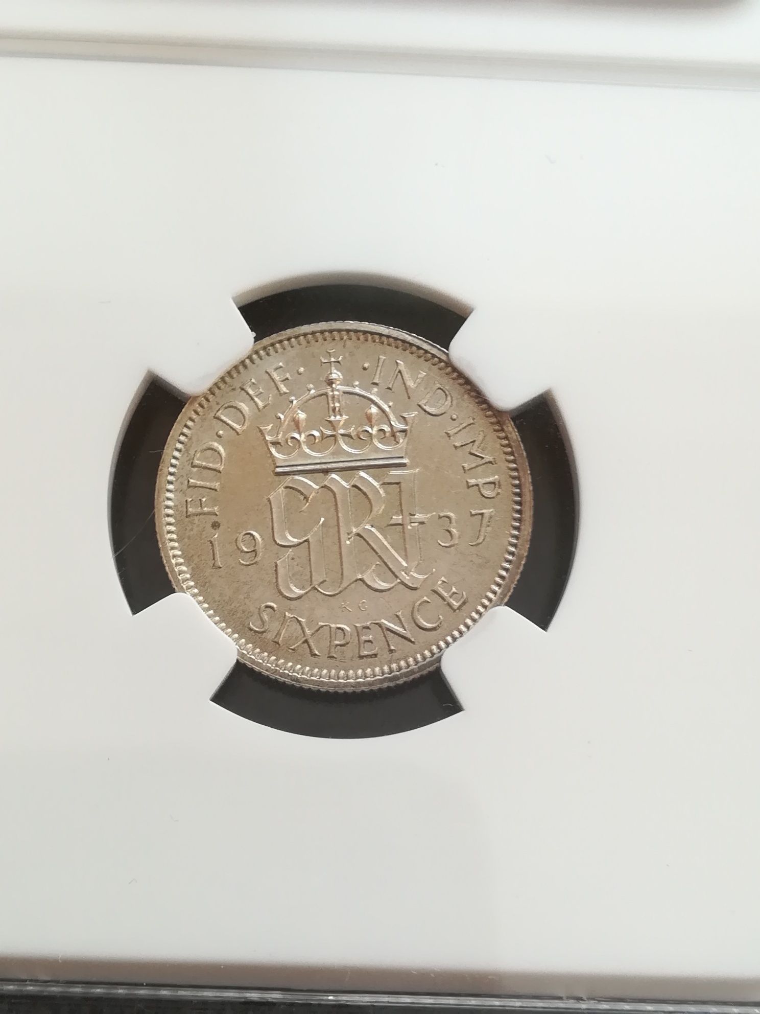 6 пенса 1937 NGC PF64 Великобритания