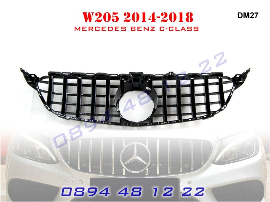 Предна Решетка GT Mercedes C W205 ГТ Мерцедес Ц В205 14-18г AMG АМГ