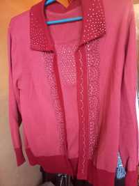 Розовая зимняя блузка с красивыми узорами