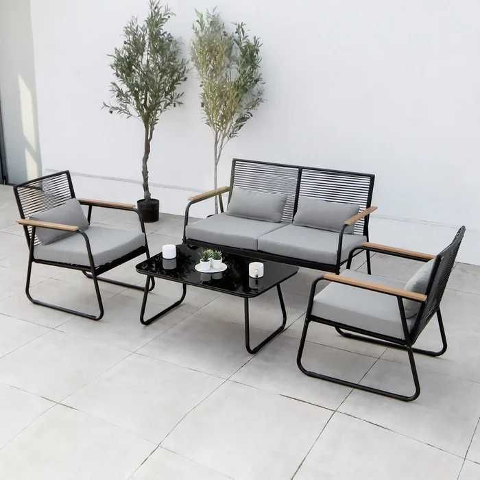 Set mobilier gradina/terasa/balcon 2 fotolii + canapea și masa TIVOLI