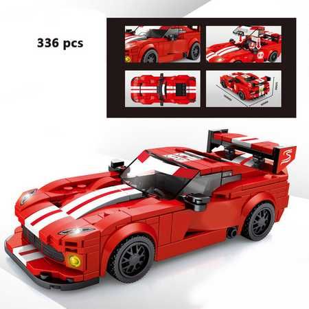 Joc constructii tip lego Famous Car World 336 piese 2 figurine