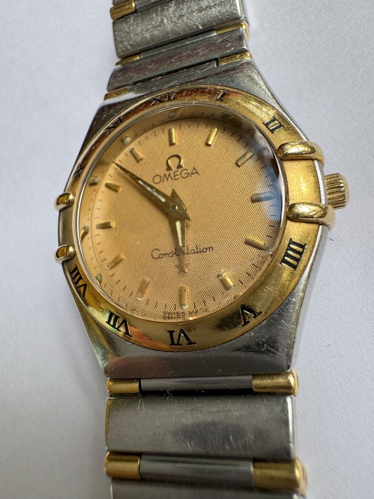 Omega Constellation original dama  - oțel + aur placat - quartz
