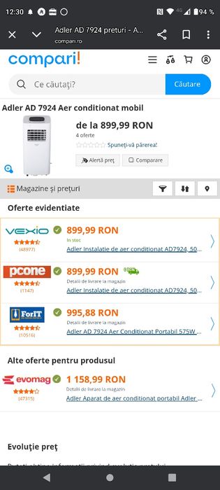 aparat aer condiționat nou Adler