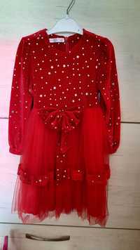 Звездна червена рокля за момиче