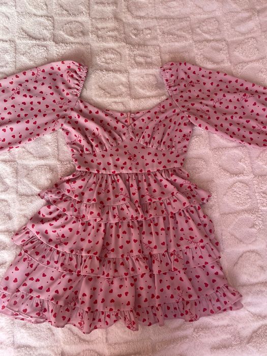 Рокля Cliche в розово на сърчица