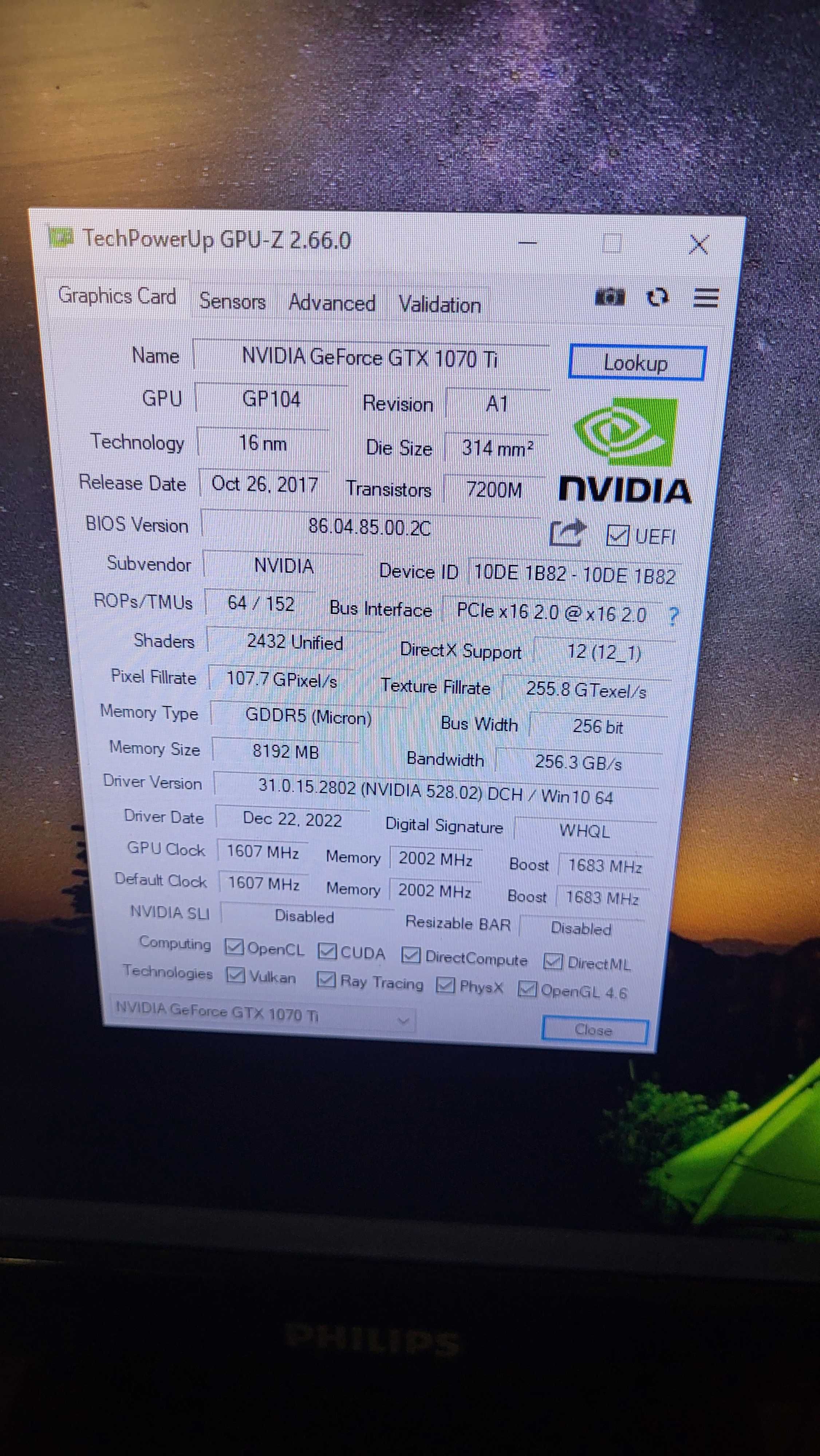 Видео карта 1070 ti