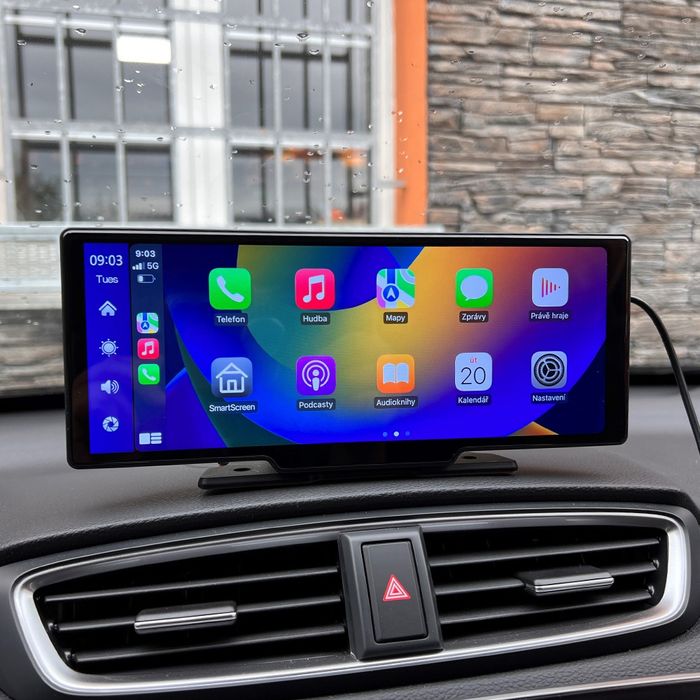 Безжичен екран за Carplay, 10,26-инчов IPS FHD сензорен екран, камера