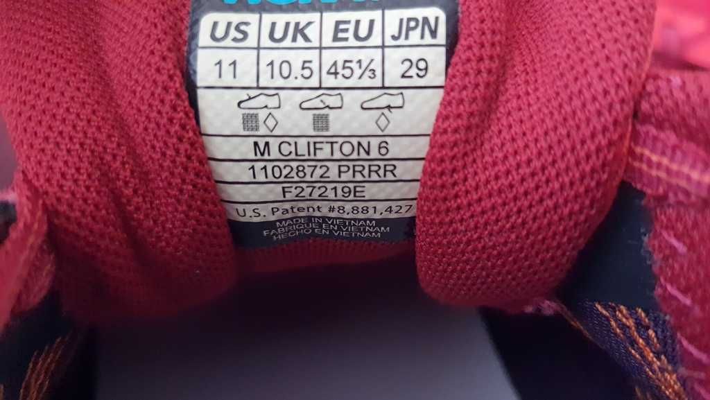 Pantofi alergare HOKA Clifton 6 Red marimea 45 1/3 zero km