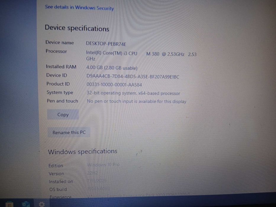 Vand laptop Acer Aspire 5733