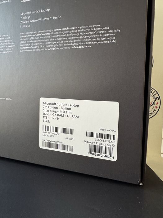 Laptop Microsoft Surface - 16GB/1TB - Snapdragon X Elite - Garantie