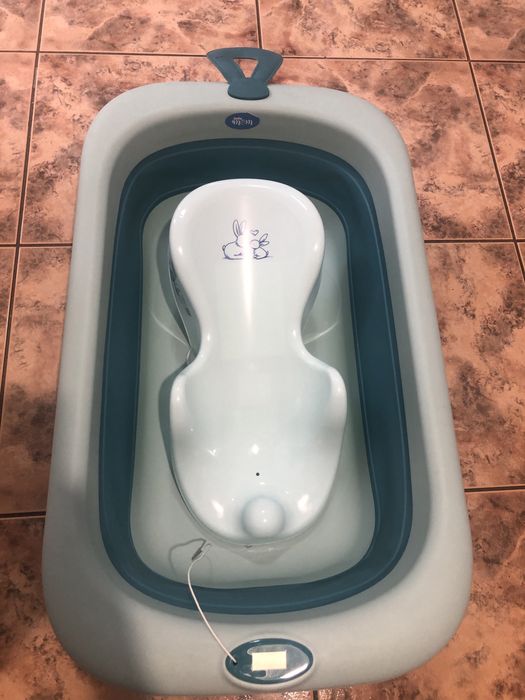 Vanita pliabila bebe cu perna de baie si suport