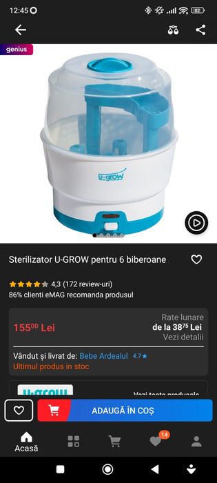 Sterilizator pentru biberoane