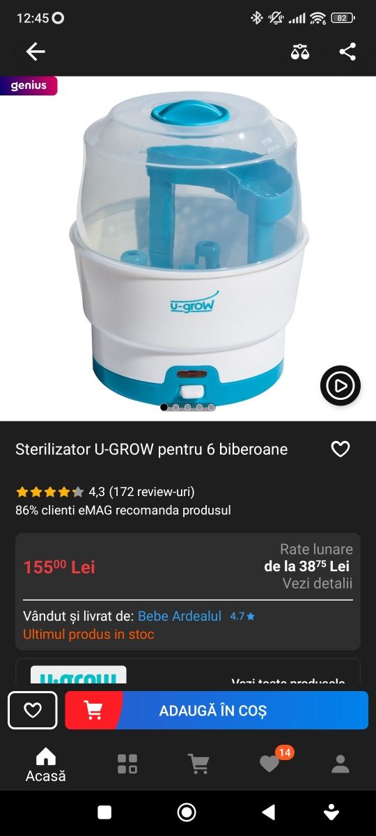 Sterilizator pentru biberoane