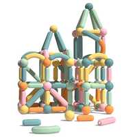 Joc educativ constructii magnetice Building sticks, 143 piese