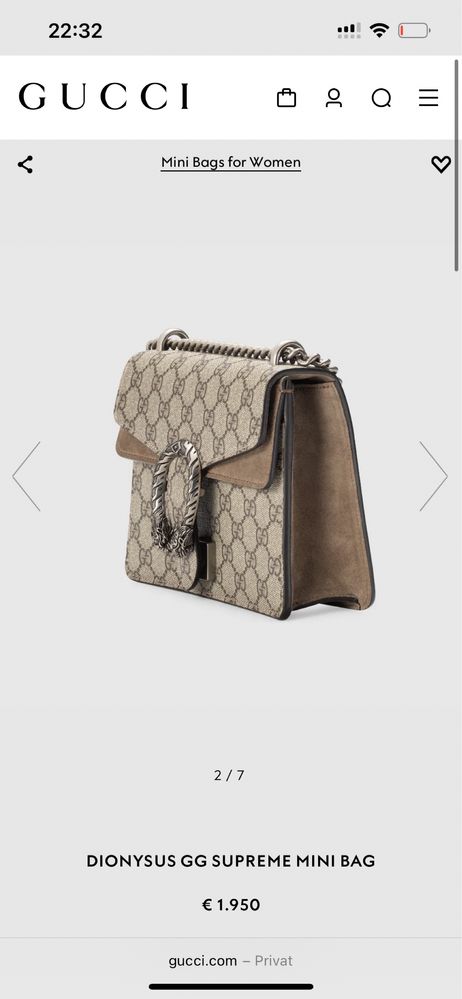 Geanta Gucci Dionysus autentica