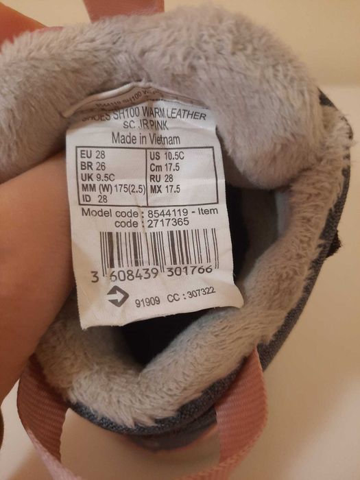 Ghete Quechua Impermeabile pentru iarnă (fetițe) nr. 28