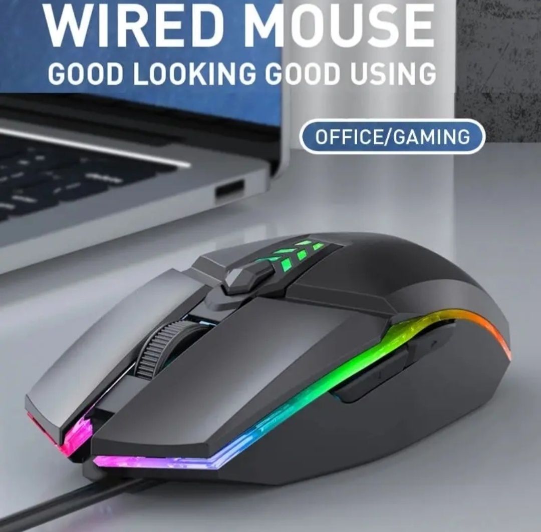 Геймърска/офис мишка с кабел и светлини