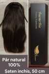 Coadă păr natural 100%, Bueno Bia, 50cm, șaten închis, stare impecabil